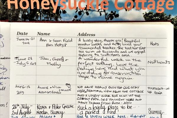 Guest book for Honeysuckle Cottage