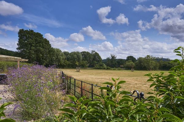 Field Barn sleeps 2, with a private Steam Room and AirCon!