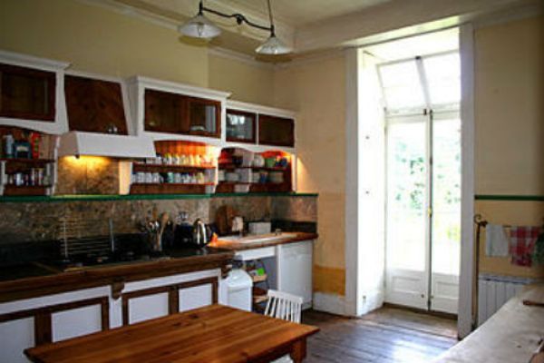 The kitchen with French doors to the garden