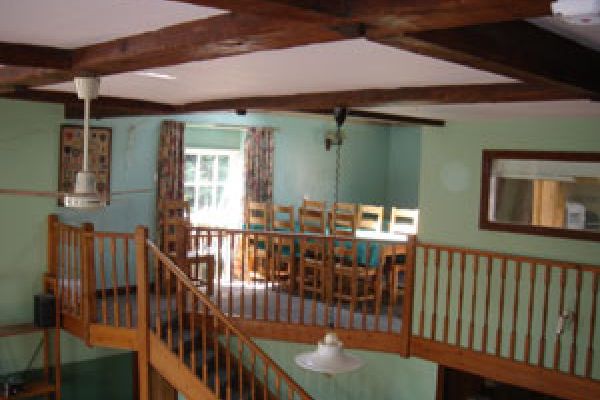 Dining area on the upper gallery